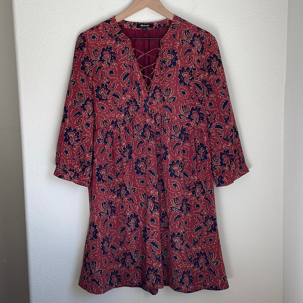 Madewell Silk Floral Mini Dress